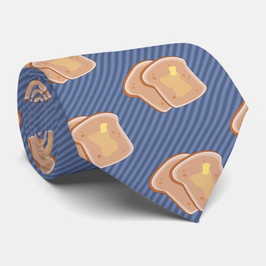 Buttery Toast Graphics - Fun Breakfast Theme Custo Stropdas (Opgerold)