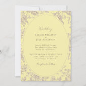 Buttery Yellow Chinoiserie Elegant Wedding Kaart (Voorkant)