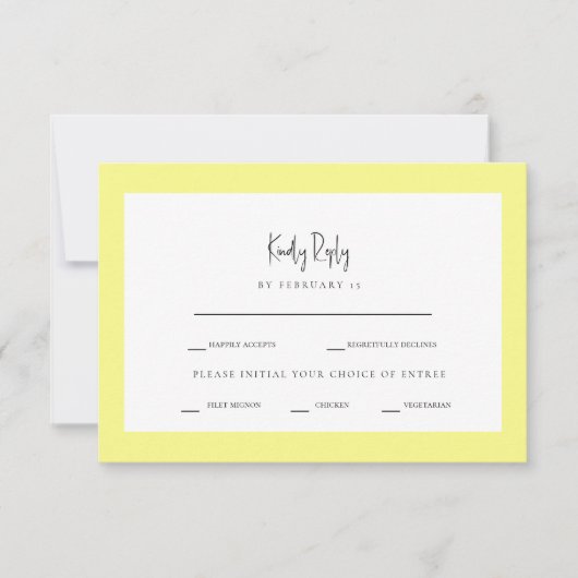 Buttery Yellow Dinner Options RSVP (Voorkant)