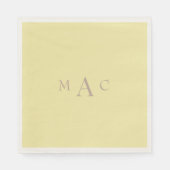 Buttery Yellow Monogram Wedding Cocktail Servet (Voorkant)