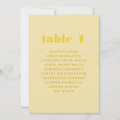 Buttery Yellow Tafel Nummer Zitting Grafiek (Achterkant)