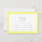 Buttery Yellow & Turquoise Dinner Options RSVP (Voorkant)