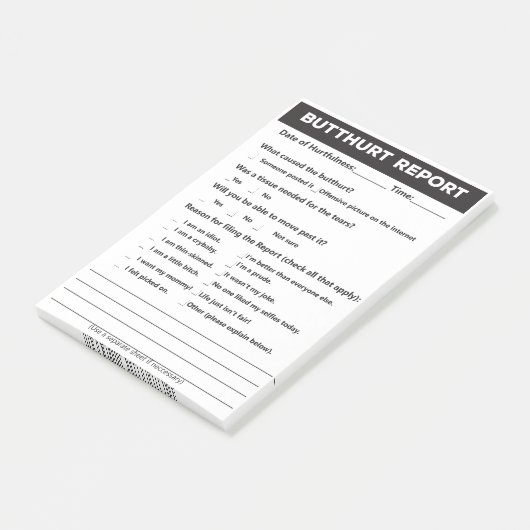 Butthurt Rapportformulier Post-it® Notities, 10 x Notes (Schuin)
