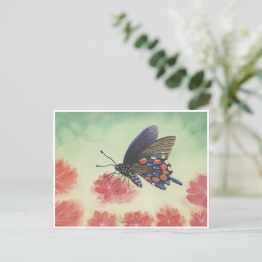 Buttlerfly watercolor briefkaart (Staand voorkant)