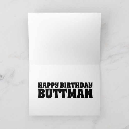 BUTTMAN KALE BUTT VERJAARDAG KAART VOOR HEM (Binnen)