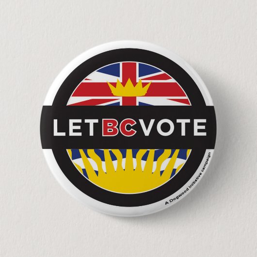 Button 2,25 inch - Let B.C. Stemming (Voorkant)