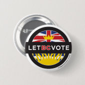 Button 2,25 inch - Let B.C. Stemming (Voorkant /achterkant)