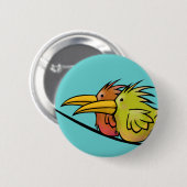 Button, 2 vogels op een draad ronde button 5,7 cm (Voorkant /achterkant)