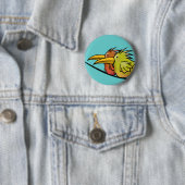Button, 2 vogels op een draad ronde button 5,7 cm (In situ)