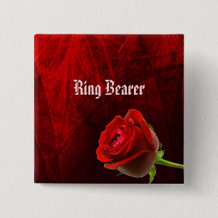Button aan gothische Roos Ring