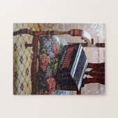 Button accordeon op stoel met bloemrijke stoel legpuzzel (Horizontaal)