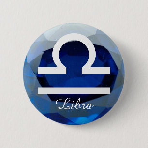 Button Achtergrond van Horoscope Sign Libra Sapphi