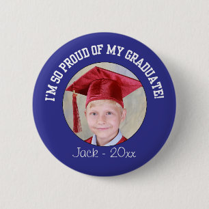 Button Afstuderen voor groep - blauw