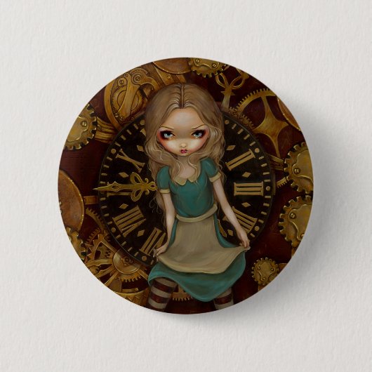 Button "Alice in Clockwork" (Voorkant)
