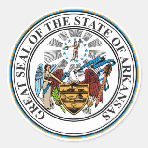 Button Arkansas State Seal Emblem Ronde Sticker