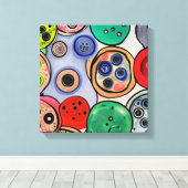 Button Art Canvas Afdruk (Insitu (Houten vloer))