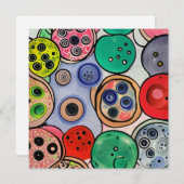 Button Art Feestdagenkaart (Voorkant / Achterkant)