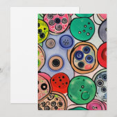 Button Art Feestdagenkaart (Voorkant / Achterkant)