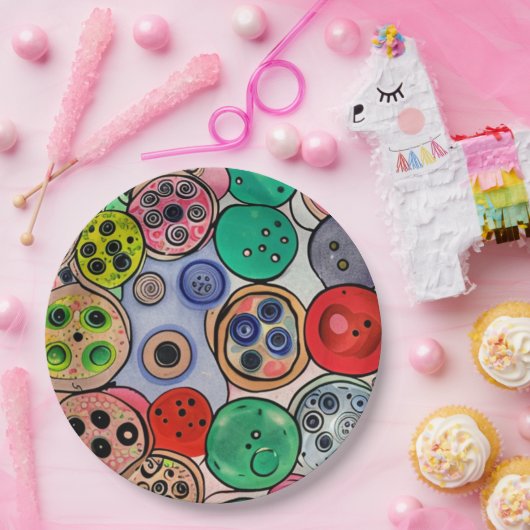 Button Art Papieren Bordje (Feest)