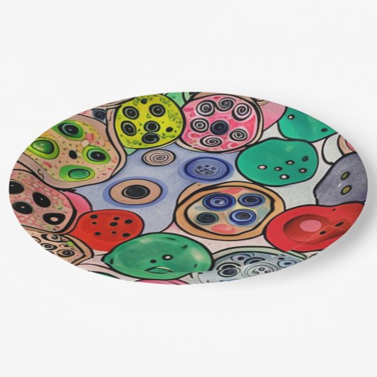 Button Art Papieren Bordje (Gekanteld)