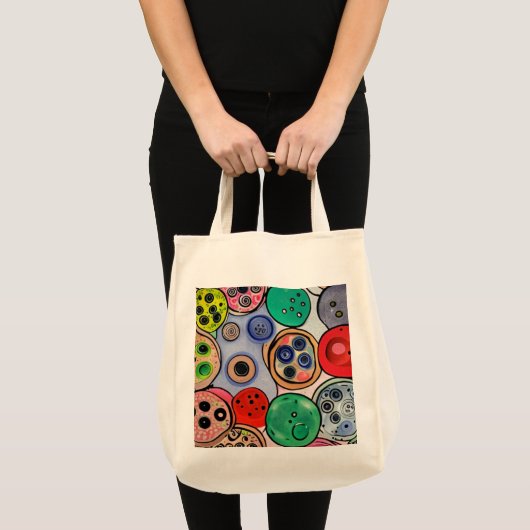 Button Art Tote Bag (Voorkant (product))