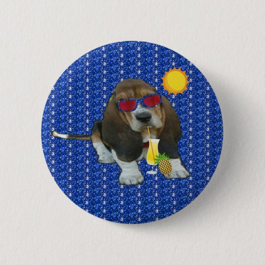 Button Baby Basset Hound Sheldon Summer Time (Voorkant)