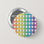 Button Badge - Cute Rainbow Owl Pattern (Voorkant /achterkant)