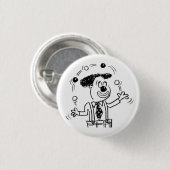 Button Badge met een Clown Juggler Juggling (Voorkant /achterkant)
