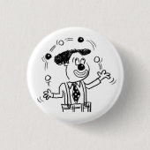 Button Badge met een Clown Juggler Juggling (Voorkant)