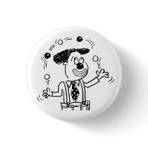 Button Badge met een Clown Juggler Juggling