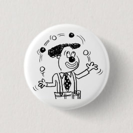Button Badge met een Clown Juggler Juggling