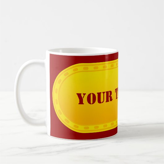 BUTTON BANNER: geel verloop + jouw tekst Koffiemok (Links)