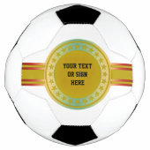Button / banner - sterren gouden kleurstof + uw id voetbal (Voorkant)
