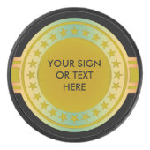 Button / banner - sterren goudkleurig + JONGEREN Hockey Puck (Voorkant)