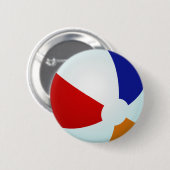 Button Beach Ball Summer Fun Red White Blue Oranje (Voorkant /achterkant)