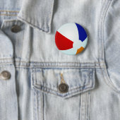 Button Beach Ball Summer Fun Red White Blue Oranje (In situ)