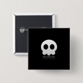 Button Black Skull Face Square (Voorkant /achterkant)