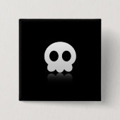 Button Black Skull Face Square (Voorkant)