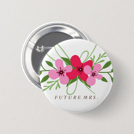 Button - Bloemen Toekomstige Mevr. (Voorkant /achterkant)