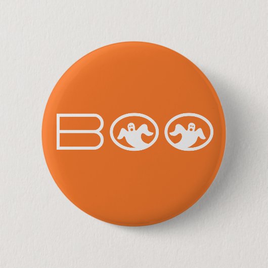 Button Boo Halloween, Oranje en wit (Voorkant)