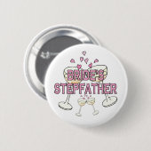 Button: bruids stiefvader ronde button 5,7 cm (Voorkant /achterkant)