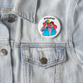Button: bruidsmeisje (blauw) ronde button 5,7 cm (In situ)