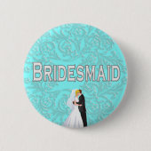 Button: bruidsmeisje ronde button 5,7 cm (Voorkant)