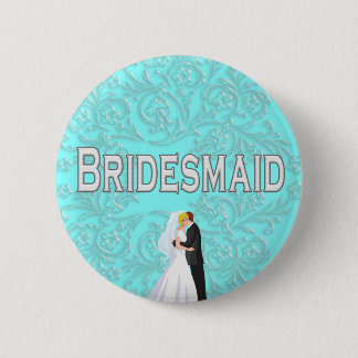 Button: bruidsmeisje ronde button 5,7 cm