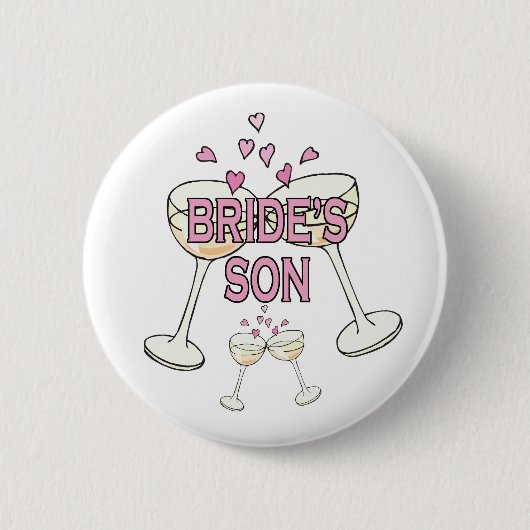 Button: bruidszoon ronde button 5,7 cm (Voorkant)