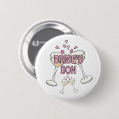 Button: bruidszoon ronde button 5,7 cm (Voorkant /achterkant)