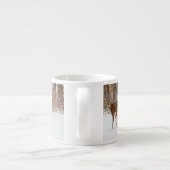 Button Buck Deer in Winter White Snowy Field Espresso Kop (Achterkant)