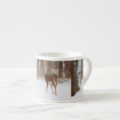 Button Buck Deer in Winter White Snowy Field Espresso Kop (Voorkant rechts)