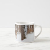 Button Buck Deer in Winter White Snowy Field Espresso Kop (Rechts)