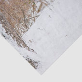 Button Buck Deer in Winter White Snowy Field Tissuepapier (Detail)